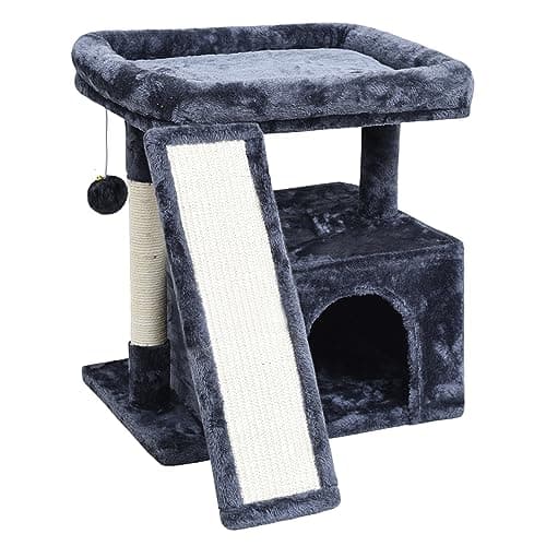 Light Grey Indoor Cat Tree with Scratching Post & Perch (Stable Condominium) — Smoky Grey