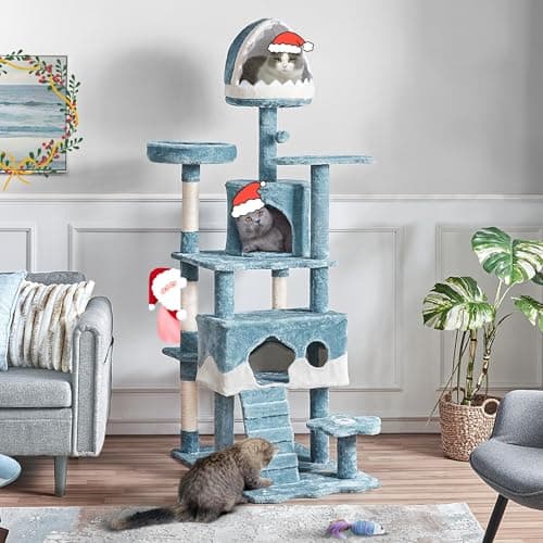 Yaheetech 72.5inch Ocean-Themed Cat Tree with Bed & Condos & Perches & Toys