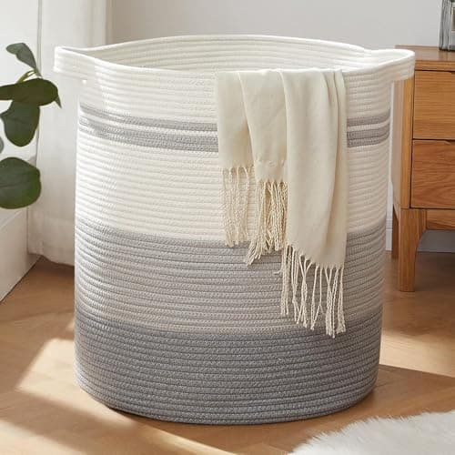 OIAHOMY Decorative 80L Laundry Hamper with Handles - Gradient Gray — Gradient Gray