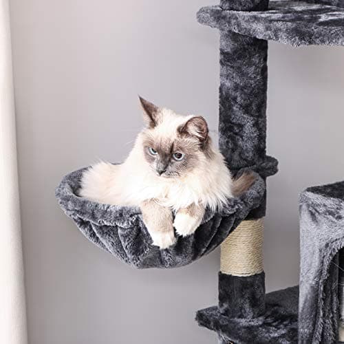 BEWISHOME Large Multi-Level Cat Tree with Plush Perches and Sisal Post MMJ14H