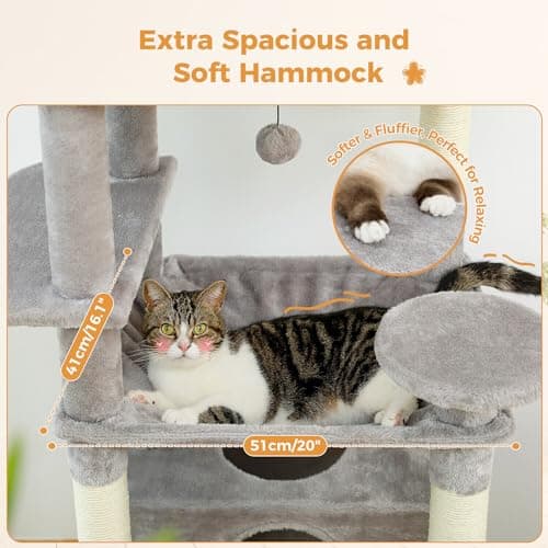 PAWZ Road Large 72 Inch Cat Tree for Indoor Cats - Gray
