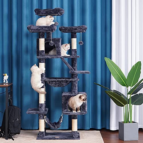 Heybly Large Cat Tree for Indoor Cats Multi-Level Furniture Condo
