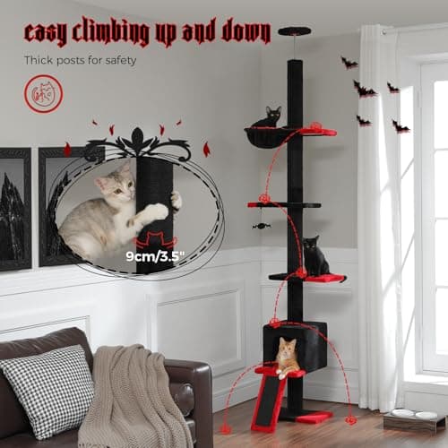 PEQULTI Gothic Climbing Tree Tower, 5 Tiers, Black