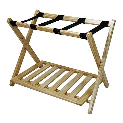 Walnut Casual Home Luggage Rack (New) — Natural (New)