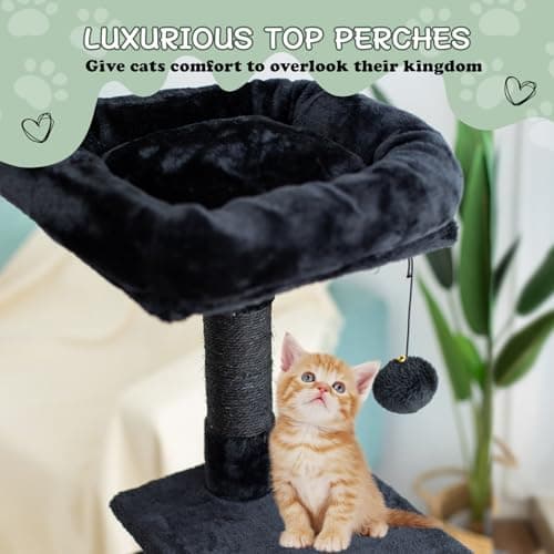 Gothic 49-Inch Cat Tree with 3 Scratching Posts & Tunnel for Indoor Cats