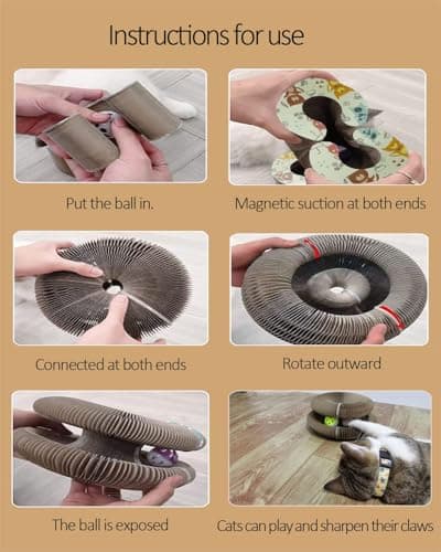 Magic Organ Cat Scratcher and Ball Toy for Mental and Physical Exercise