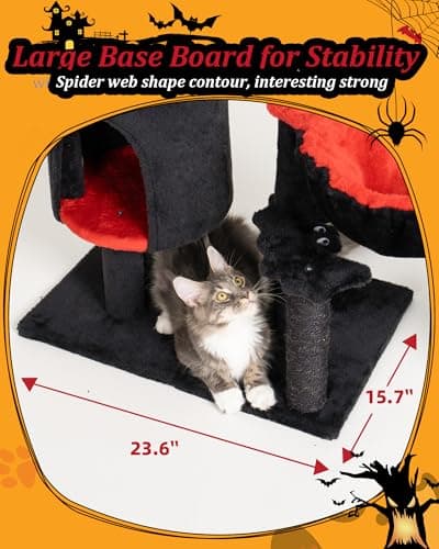 Gothic Cat Tree with Coffin Bed & Scratching Post for Indoor Cats