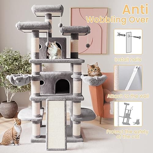 SHA CERLIN 68" Multi-Level Cat Tree for Large Kittieschodilly