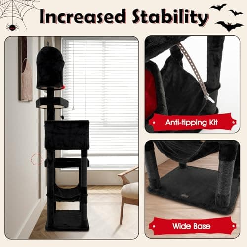 Gothic Cat Tree for Indoor Cats: Multi-Level Halloween Design