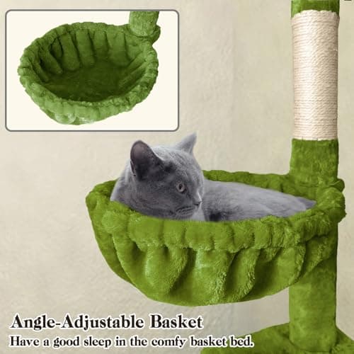 70" Multi-Level Cat Tree Tower with Sisal Scratching Post (Green)