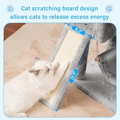 Hey-brother Light Gray 70.8" Multi-Level Cat Tree Tower MPJ036W