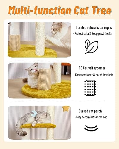 Happy N Pets Cloud Cat Tree: 31.5in Multi-Level Indoor Cat Tower