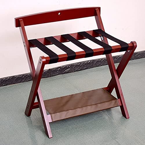 Professional Black Wooden Luggage & Shoe Rack for Guest Rooms