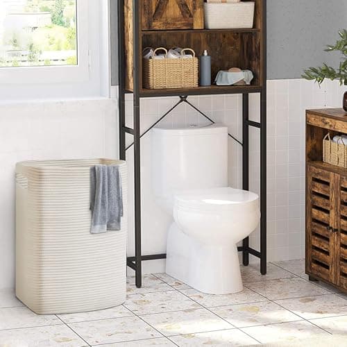 Tall Woven Laundries Basket - White, 16"x13"x22", 75L