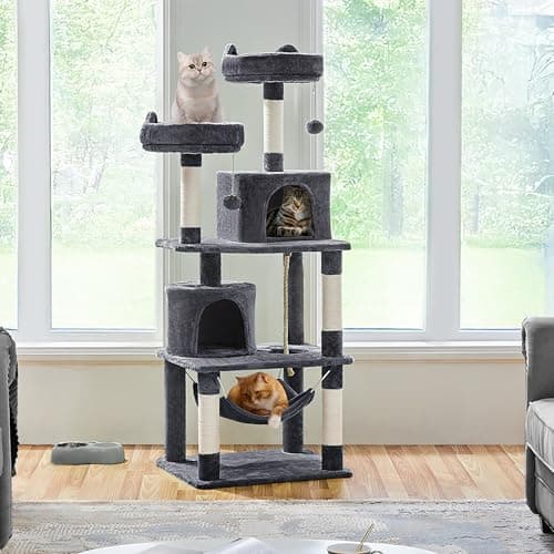 Yaheetech 62.2in Cat Tree with Platform & Hammock for Kittens