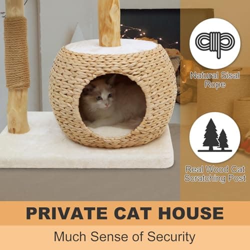 Luxury Cat Tree Tower with Scratching Post & Hanging Ball for Multi-Cat Homes