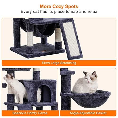 Heybly Multi-Level Cat Furniture Condo for Indoor Cats Smoky Gray HCT014G  
Heybly Cozy Cat Tower with Scratching Board for Indoor Cats Smoky Gray HCT014G  
Heybly Padded Plush Perch Cat Tree for Indoor Cats Smoky Gray HCT014G