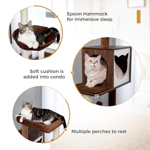 Cat Tower with Litter Box Enclosure for Large Cats