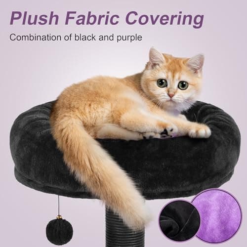 Gothic Black Cat Tower with Sisal Posts & Comfort Basket