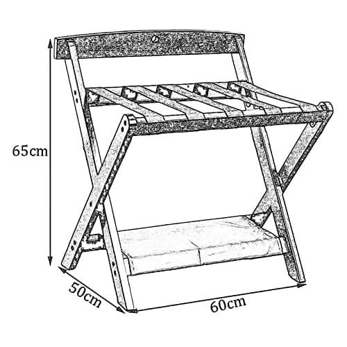 Professional Black Wooden Luggage & Shoe Rack for Guest Rooms