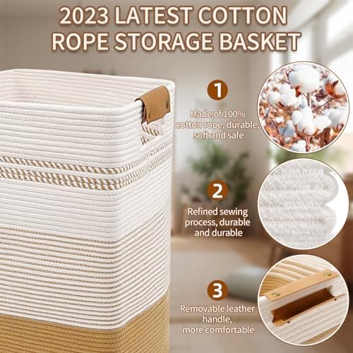 DOFASAYI 85L Large Laundry Basket with Leather Handles