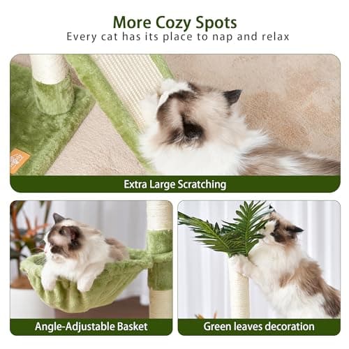 Modern 65-inch Cat Tree for Indoor Cats with Multi-Level Platforms and Scratching Posts