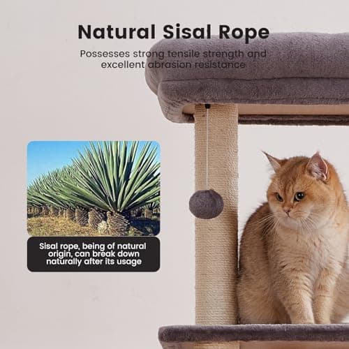 Gardner Pet 65" Grey Modern Cat Tree with Scratching Post