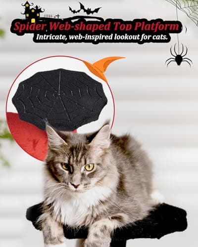 Gothic Cat Tree with Coffin Bed & Scratching Post for Indoor Cats