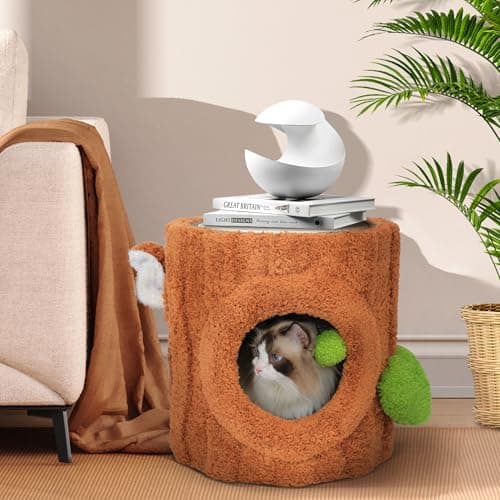 Luxury Multi-Level Cat House with Scratching Post for Indoor Cats (Green) — Brown