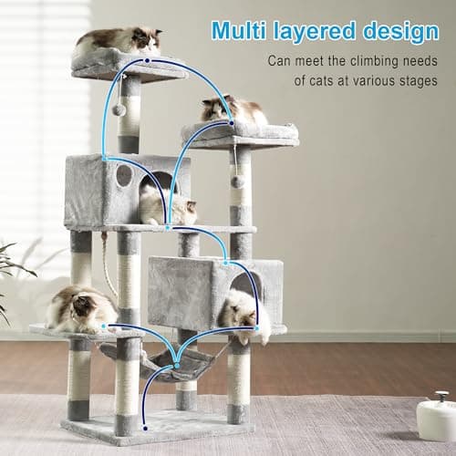 Large Multi-Level Cat Tree Condo Furniture for Kittens, Cats, and Pets