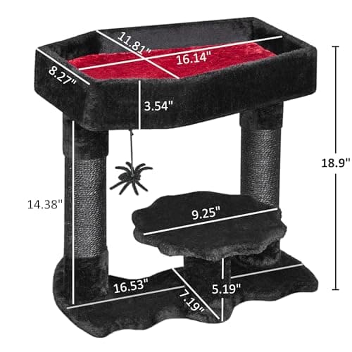 Gothic Cat Tree with Coffin Bed for Indoor Cats - Small Size MMJ91R