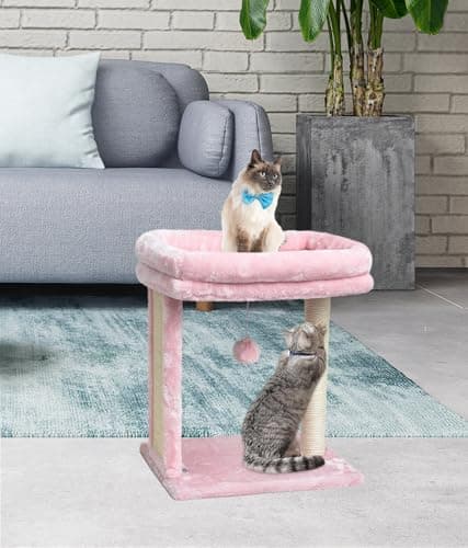 Small Pink Cat Tree for Indoor Kittens