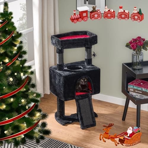 Gothic Cat Tree with Coffin Bed and Condo – Halloween-Inspired Pet Furniture