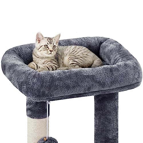 Yaheetech 34in Multi-Level Cat Tree with Bed & Scratching Post Dark Gray