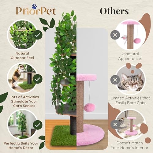Multilevel Cat Tree with Interchangeable Leaves - Climbing, Hiding, and Sleeping - Pet-Safe and Durable