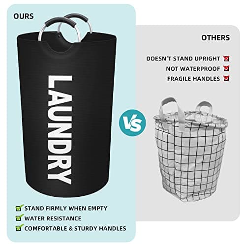 StorageRight 90L Large Dirty Clothes Hamper, Collapsible & Waterproof (Black)