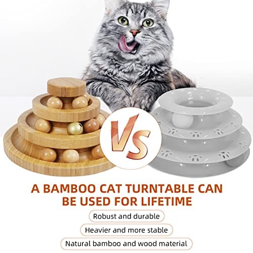 3-Level Cat Ball Tower, 9 Removable Balls, Interactive Toy - Medium Size