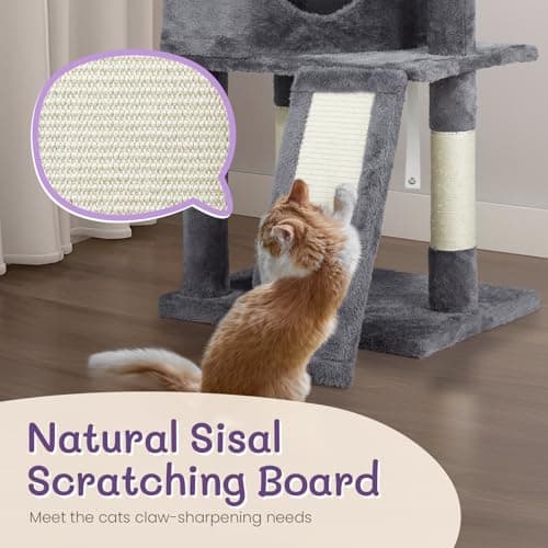 Indoor Cat Tree Tower 47-Inch Condo with Scratching Post &amp; Toys