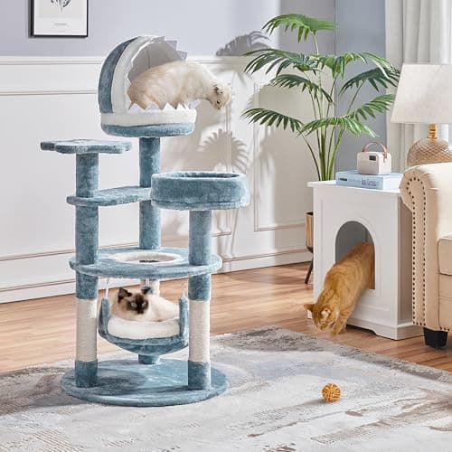 Yaheetech Ocean-Themed 45.5in Cat Tree with Shark Nest & Sea Star Perch