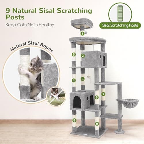 Giant F83 Cat Tree, 83 Inch Scratch Tower for Large Cats