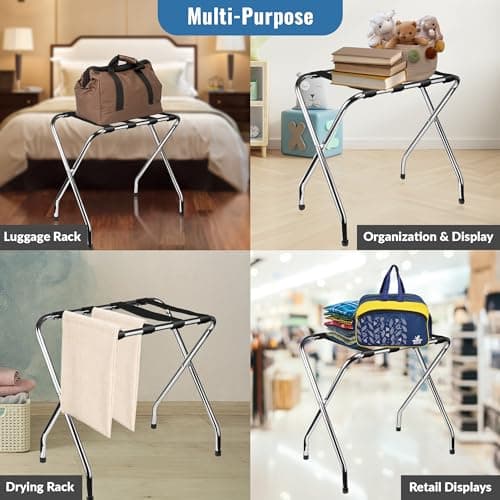 Chrome Foldable Luggage Rack for Guest Room