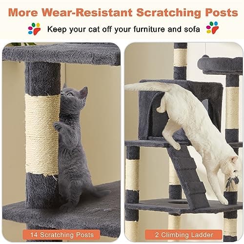 MDEAM Cat Tree 81 Inch Multi-Level Large Cat Tower for Large Cats