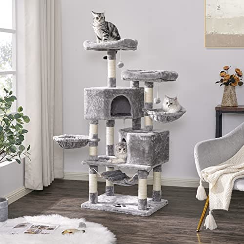 BEWISHOME Multi-Level Indoor Cat Tree with Sisal Posts & Houses MMJ05G