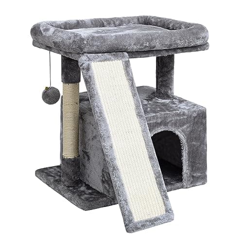 Light Grey Indoor Cat Tree with Scratching Post & Perch (Stable Condominium)