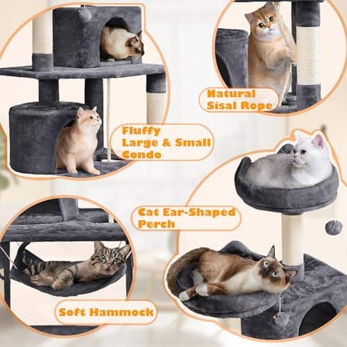 Yaheetech 62.2in Cat Tree with Platform & Hammock for Kittens