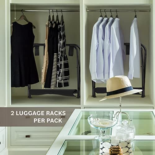 Bartnelli 2-Pack Premium Luggage Rack with Folding Shelf