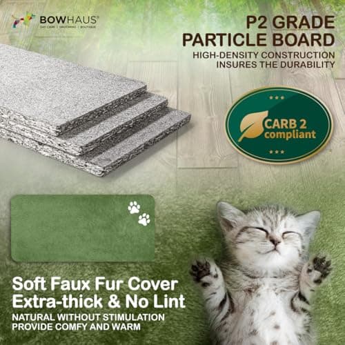CAPHAUS Green 20-Inch Cactus Cat Tree with Scratching Board & Toy