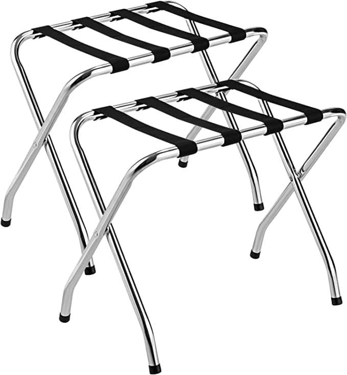 Chrome Stainless Steel Folding Luggage Rack (2-Pack)