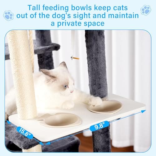 Smoky Gray Multi-Level Cat Tree Tower for Large Cats MPJ036G