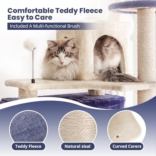 HYABI 53 Inch Ocean Theme Cat Tree Tower for Indoor Cats